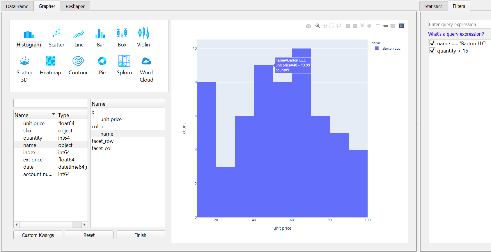 Pandas GUI Plot