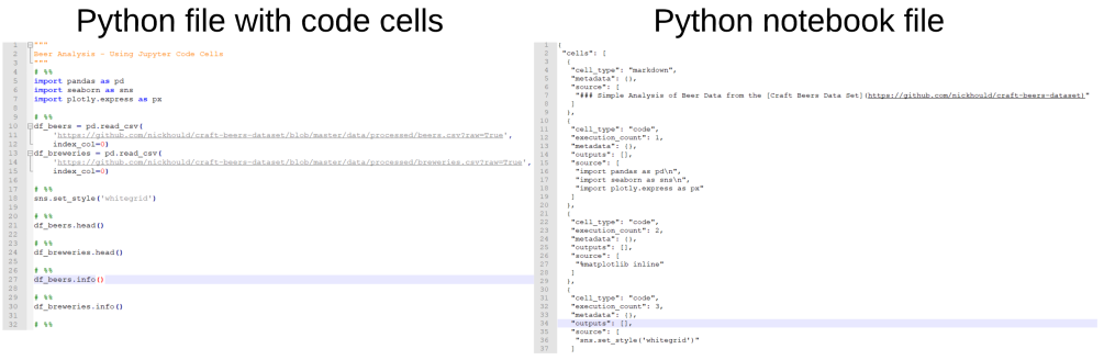 Notebook vs python file comp