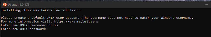 Username and password